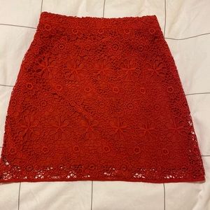 Hollister Red Laced High Waisted Skirt Size 00